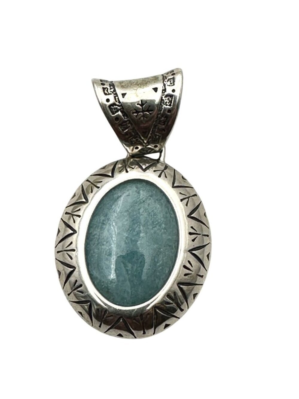 Carolyn Pollack Green Aquamarine Sterling Silver Pendant